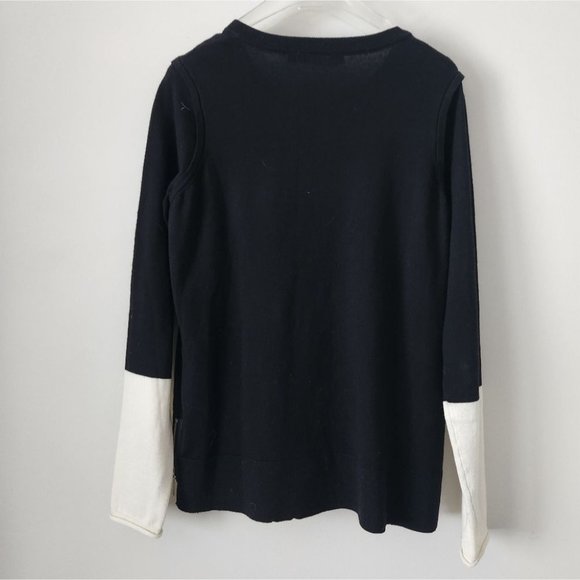 KAREN MILLEN | Wool cardigan black cream sz 4 - Picture 2 of 7